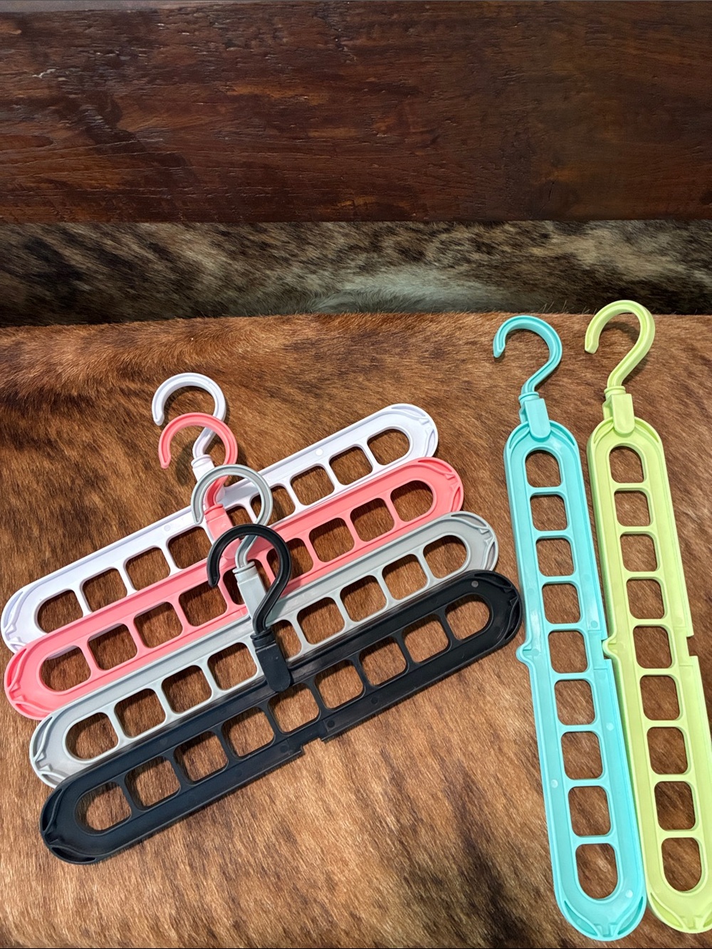 Multi-Slot Space-Saving Closet Hanger - Black, Pink, White, Gray, Teal, Lime